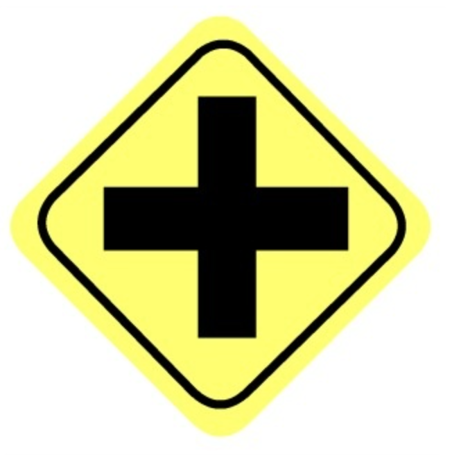 Intersection road sign