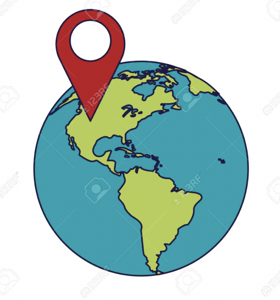 Globe with location pin