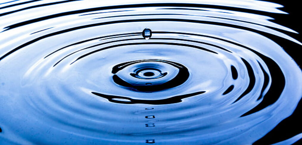 Ripples from drop of water