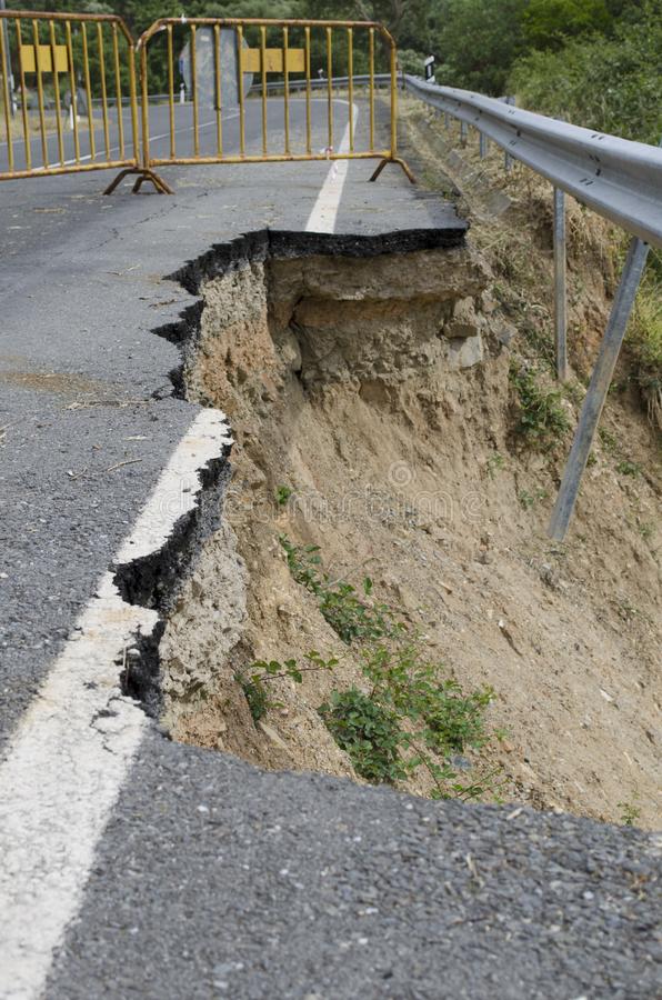 Road erodes over time