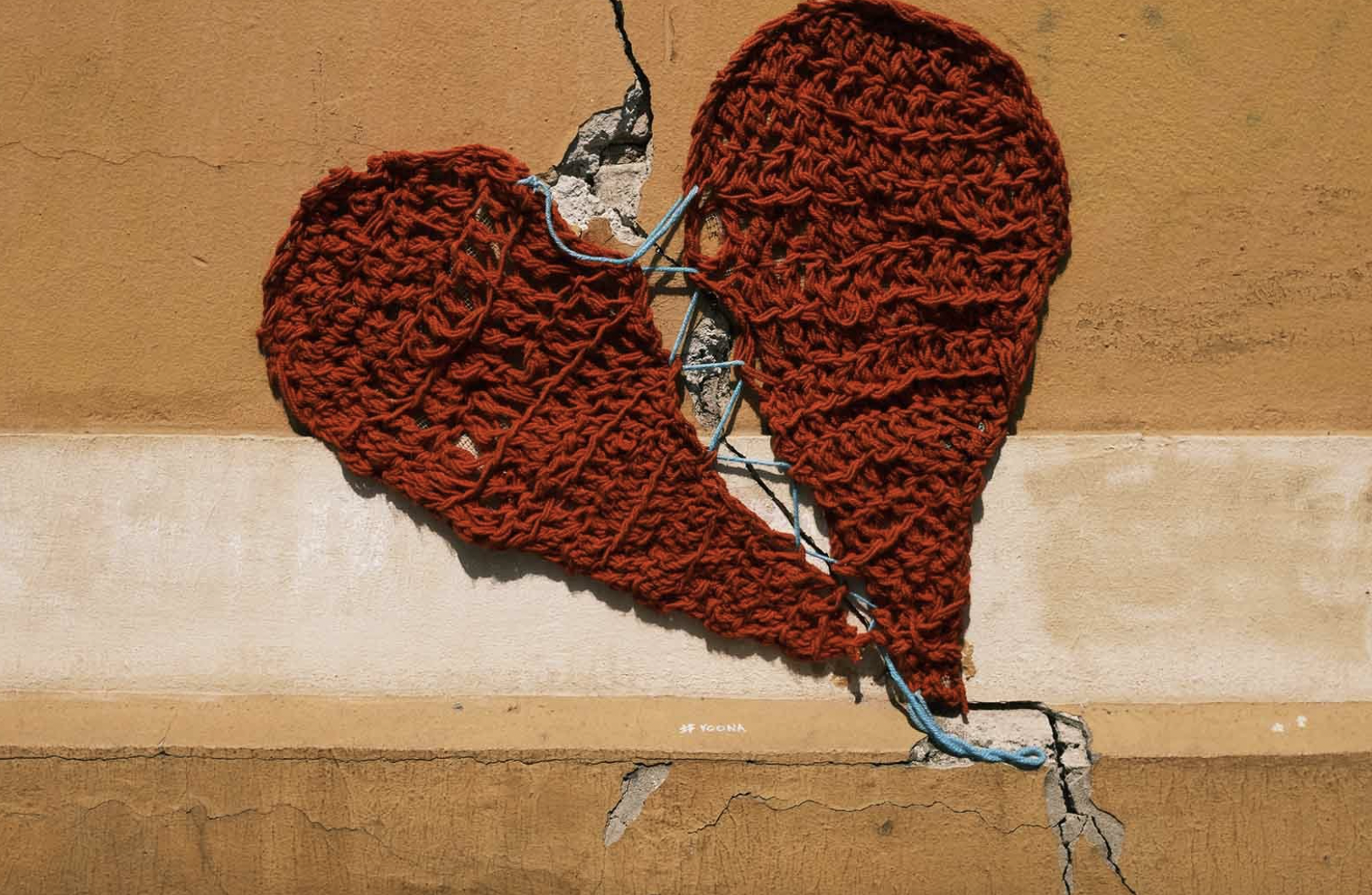 Heart sewn together