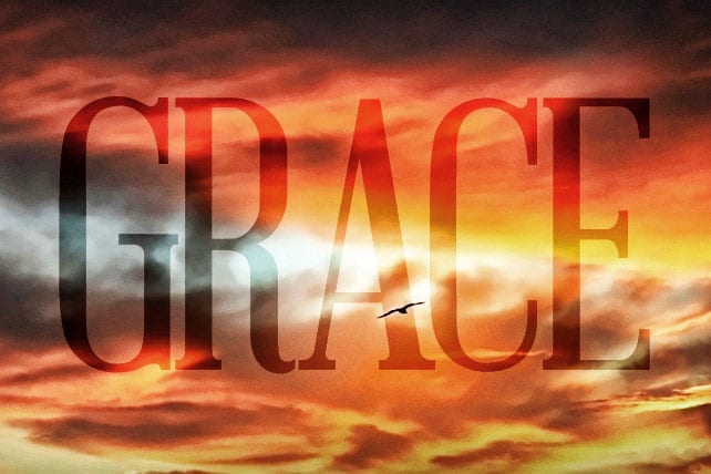 Grace word across a horizon