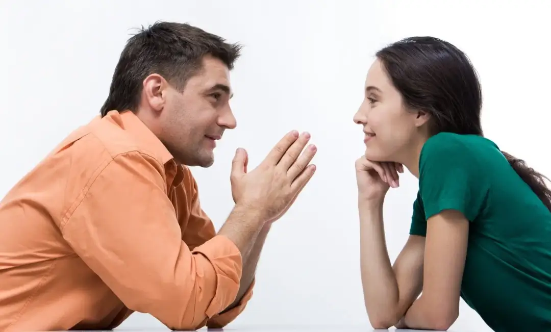 Man and woman communicating