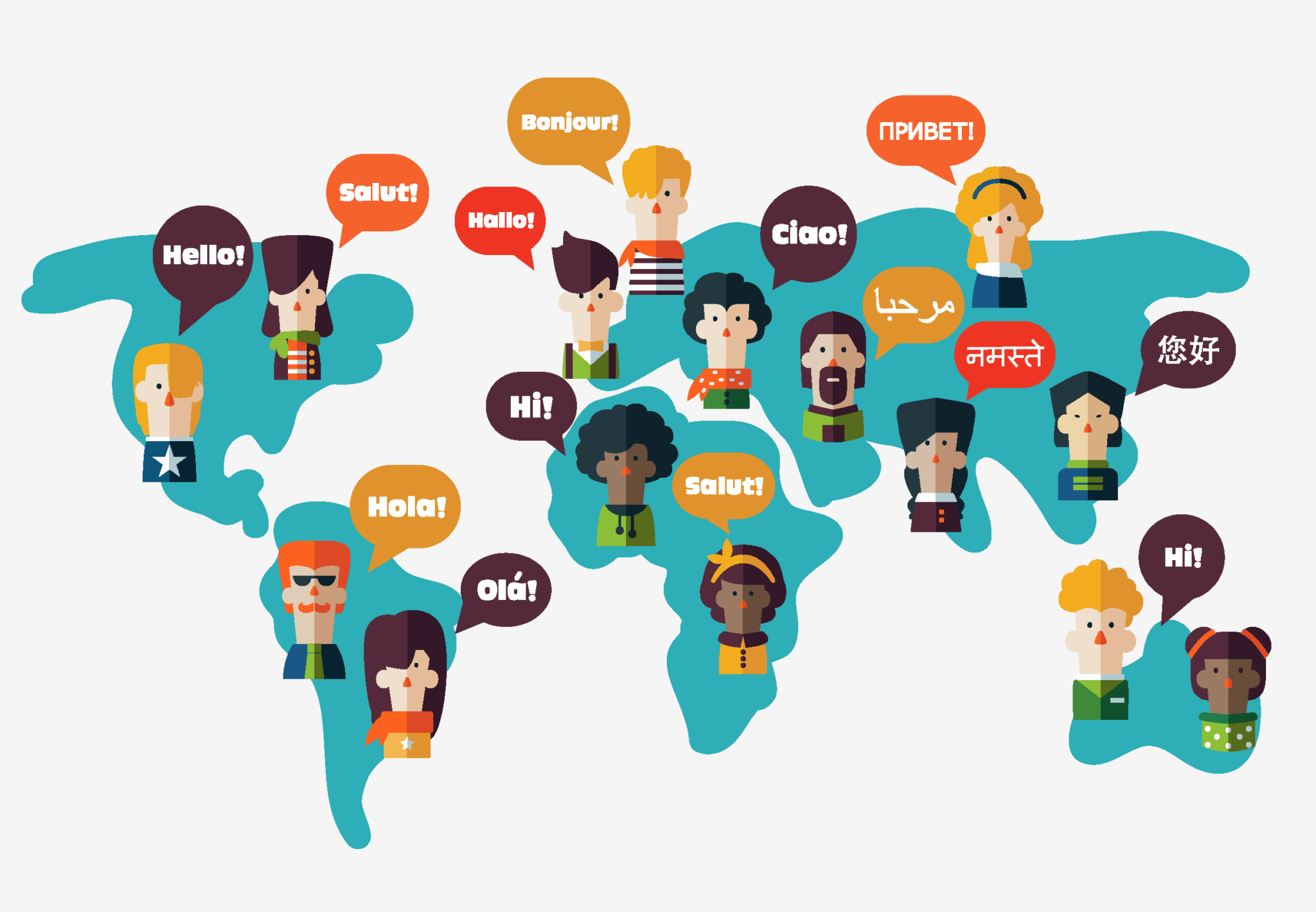 Illustration of global languages